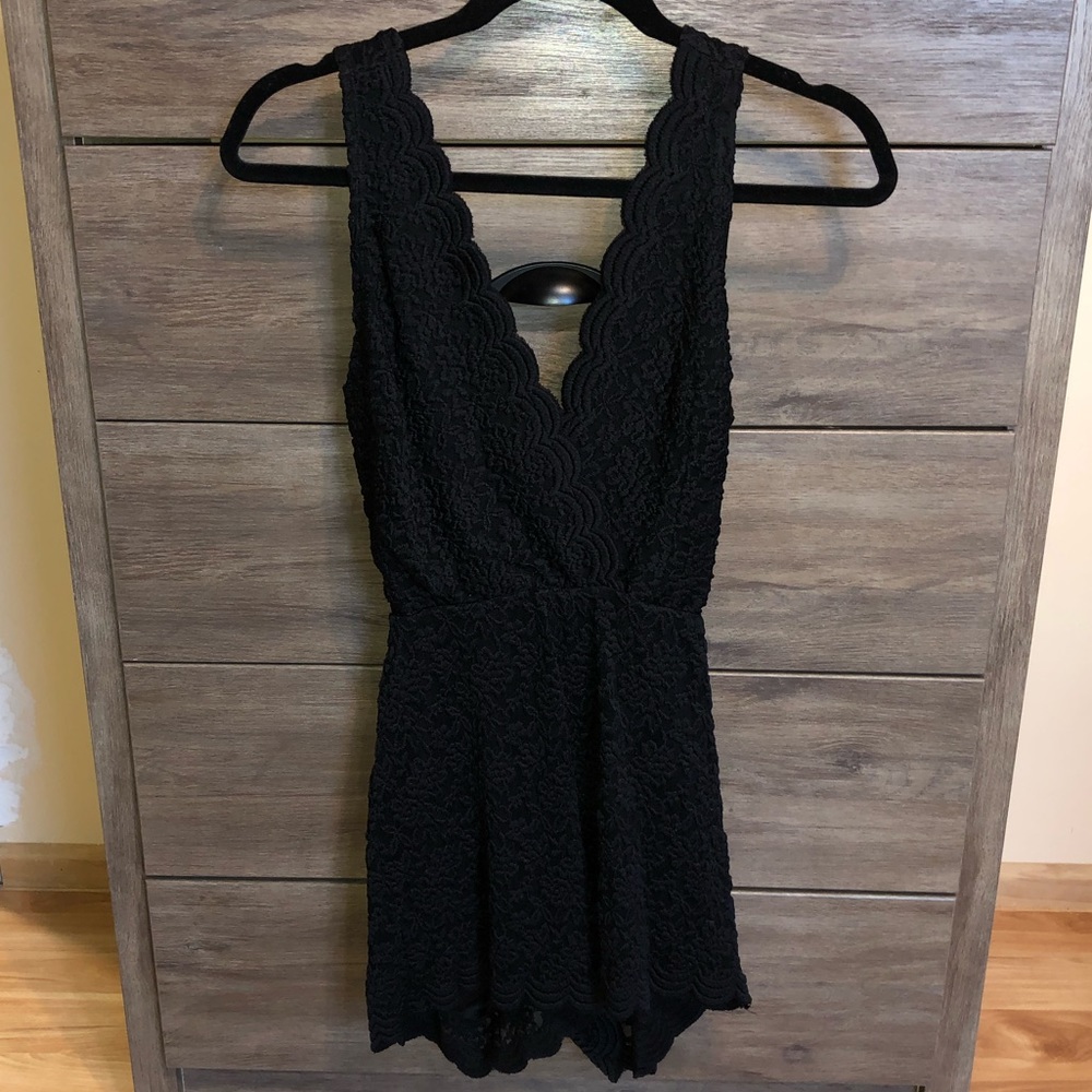 Black lace romper